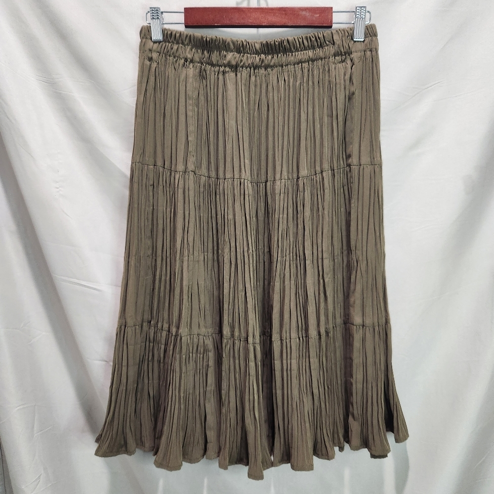 Designs by Julie Vintage 90s Olive Green Hippie Boho Peasant Skirt